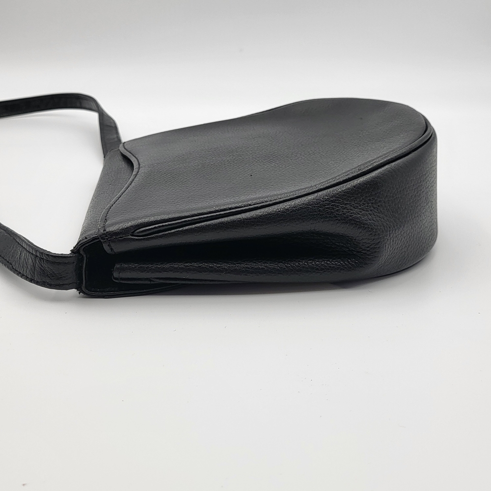 Yves Saint Laurent Cassandra Logo Black Leather Shoulder Bag Vintage Super Rare. - Picture 5 of 16